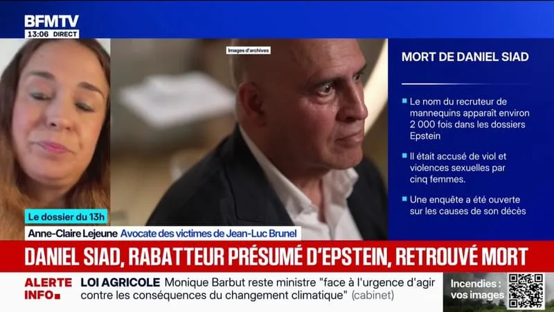 AFFAIRE EPSTEIN: « DANIEL SIAD DEVAIT ÊTRE ENTENDU PROCHAINEMENT » PAR LA JUSTICE, AFFIRME L’AVOCATE DE PLUSIEURS VICTIMES DE JEAN-LUC BRUNEL