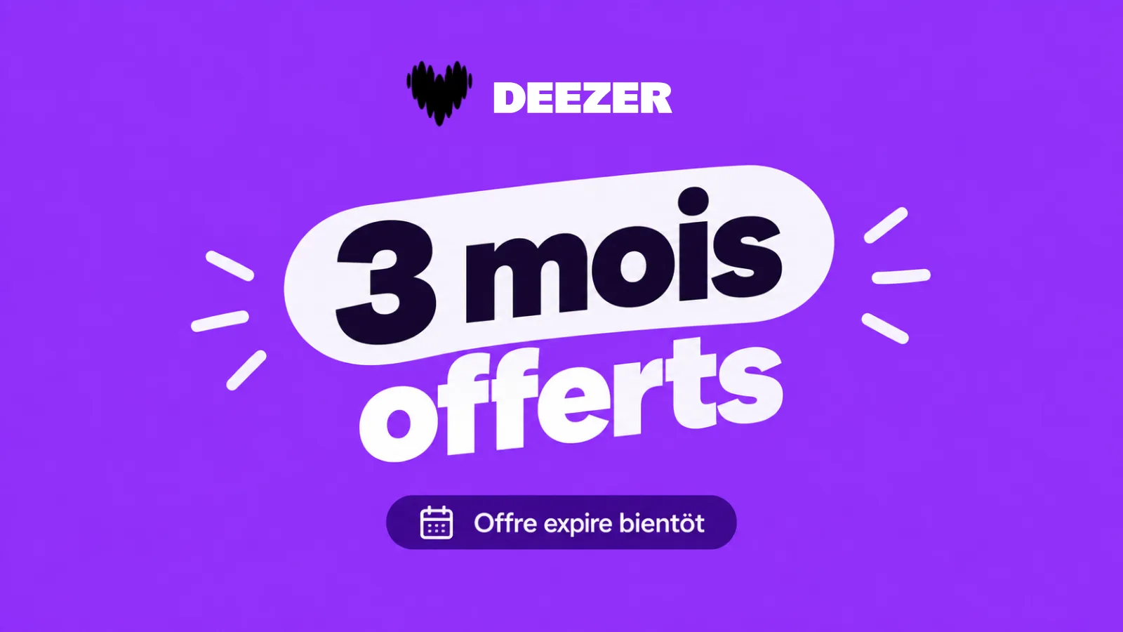 DERNIER APPEL : NE MANQUEZ PAS CETTE OFFRE DE 3 MOIS OFFERTS CHEZ DEEZER