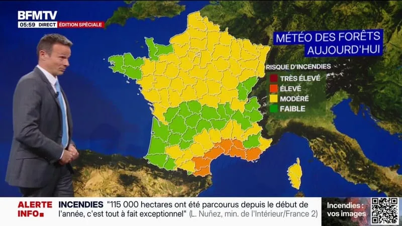 ENTRE 24 ET 34°C ATTENDUS ET UN RISQUE ÉLEVÉ DE DÉPART DE FEU DANS SEPT DÉPARTEMENTS: LA MÉTÉO DU LUNDI 27 JUILLET