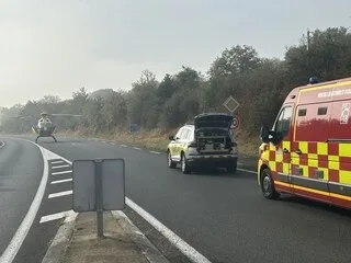 UN PIÉTON PERCUTÉ SUR UNE ROUTE DE MAINE-ET-LOIRE, UN HÉLICOPTÈRE DE SECOURS SUR PLACE