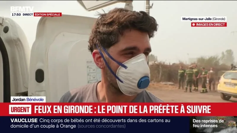 FEUX EN GIRONDE: BFMTV AUPRÈS DES BÉNÉVOLES EN SOUTIEN AUX SINISTRÉS