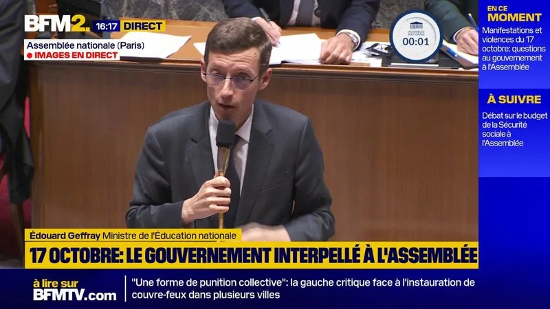 COLÈRE DES LYCÉENS: DES DÉCISIONS « CLAIRES ET FERMES » SERONT ANNONCÉES EN DÉBUT DE SEMAINE PROCHAINE