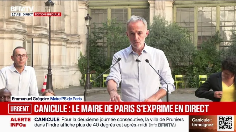 CANICULE: « AVEC LA FÊTE DE LA MUSIQUE DIMANCHE SOIR, CELA SUSCITE DES INQUIÉTUDES », DÉCLARE EMMANUEL GRÉGOIRE, MAIRE PS DE PARIS