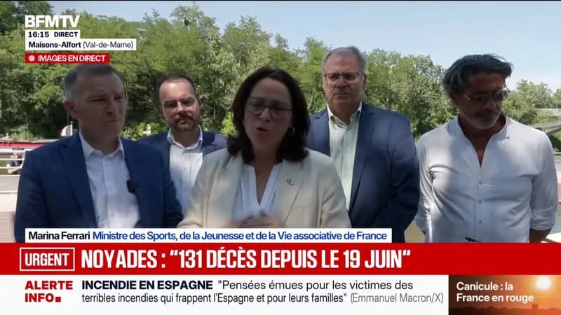 NOYADES : « NOUS AVONS RECENSÉ 131 DÉCÈS DEPUIS LE 19 JUIN », DÉCLARE MARINA FERRARI, MINISTRE DES SPORTS, DE LA JEUNESSE ET DE LA VIE ASSOCIATIVE