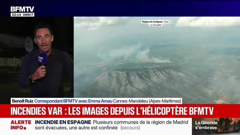 INCENDIE DANS LE VAR: LES IMAGES DU FEU VUES DU CIEL
