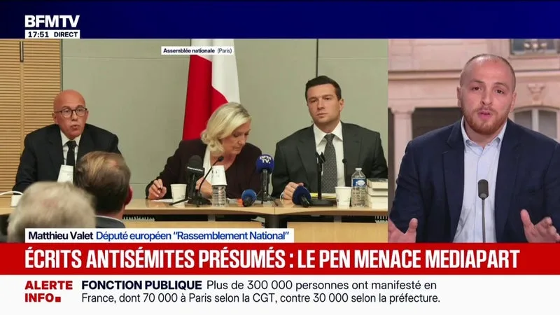 PLAINTE EN DIFFAMATION DE JORDAN BARDELLA APRÈS DES ACCUSATIONS D’ÉCRITS ANTISÉMITES: « IL N’EST NI RACISTE, NI ANTISÉMITE », AFFIRME MATTHIEU VALET, EURODÉPUTÉ RN