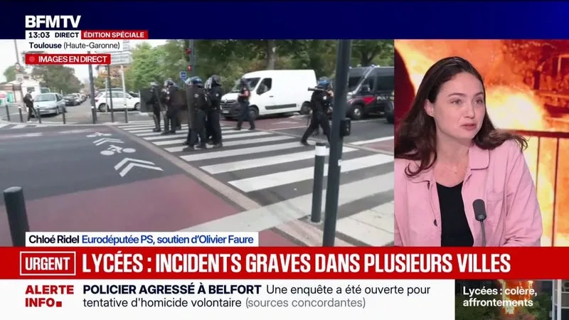 COLÈRE LYCÉENNE: « LA SITUATION EST HORS DE CONTRÔLE, IL FAUT QUE CHACUN SE CALME », DEMANDE CHLOÉ RIDEL, EURODÉPUTÉE PS