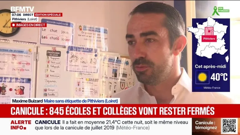 CANICULE: AU MOINS 845 ÉCOLES ET COLLÈGES FERMÉS CE LUNDI