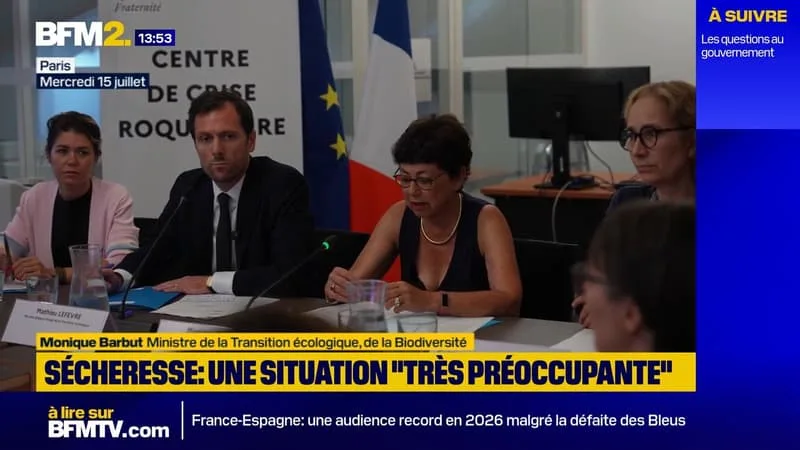 SÉCHERESSE: LA SITUATION EST « EXCEPTIONNELLE » ET « TRÈS PRÉOCCUPANTE », ALERTE LA MINISTRE DE LA TRANSITION ÉCOLOGIQUE