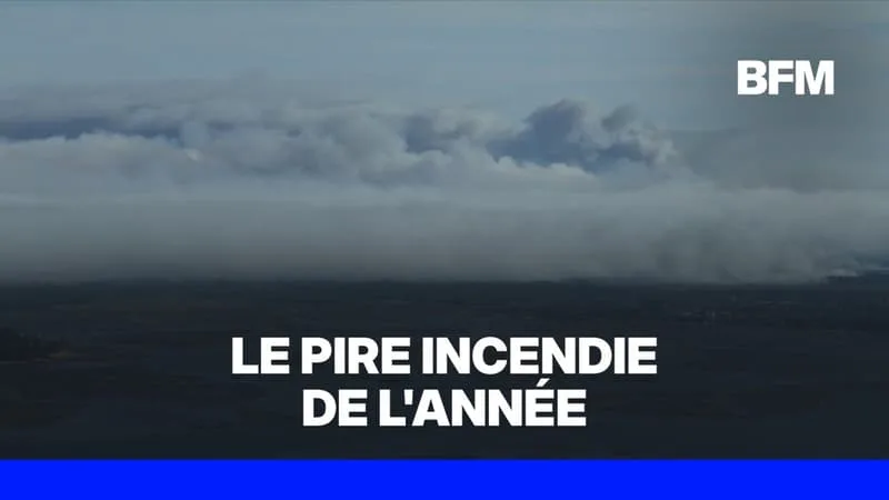 L’INCENDIE QUI TOUCHE LE CAP-FERRET VU DU CIEL