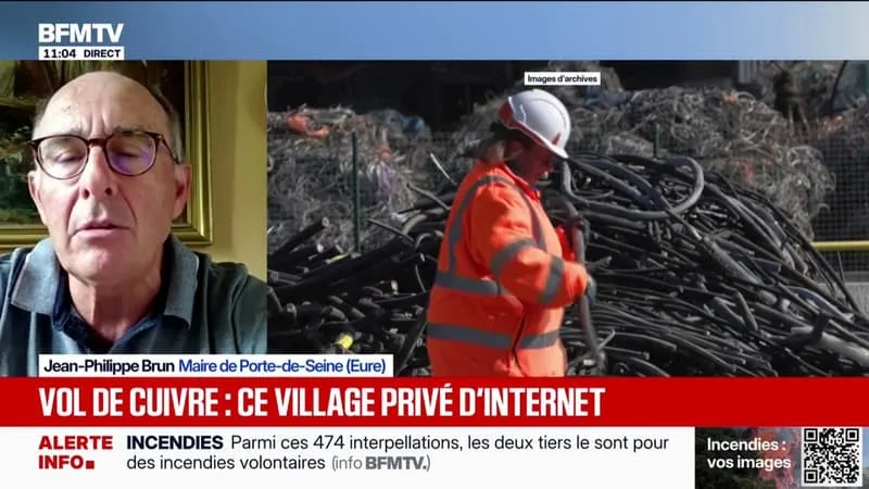 VOL DE CUIVRE: LA COMMUNE DE PORTE-DE-SEINE, DANS L’EURE, PRIVÉE D’INTERNET